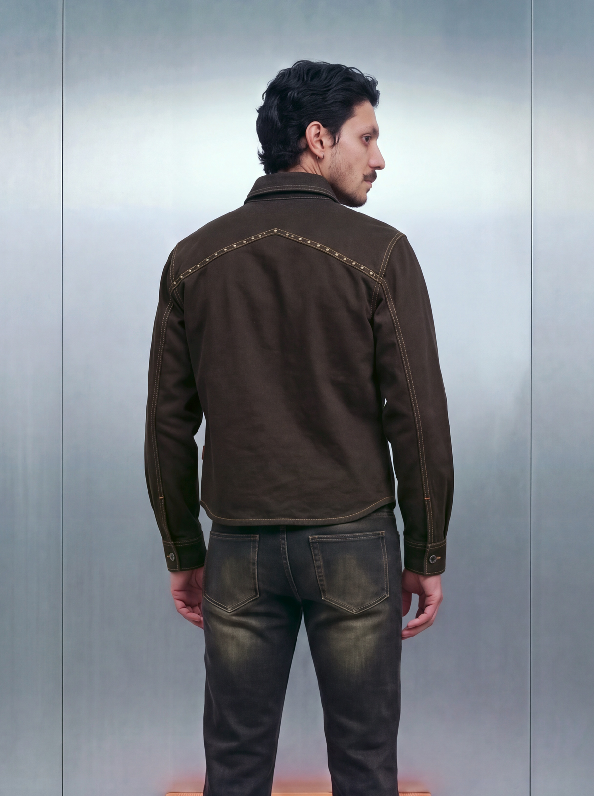 March Cowboy Shacket – Brown Dyed