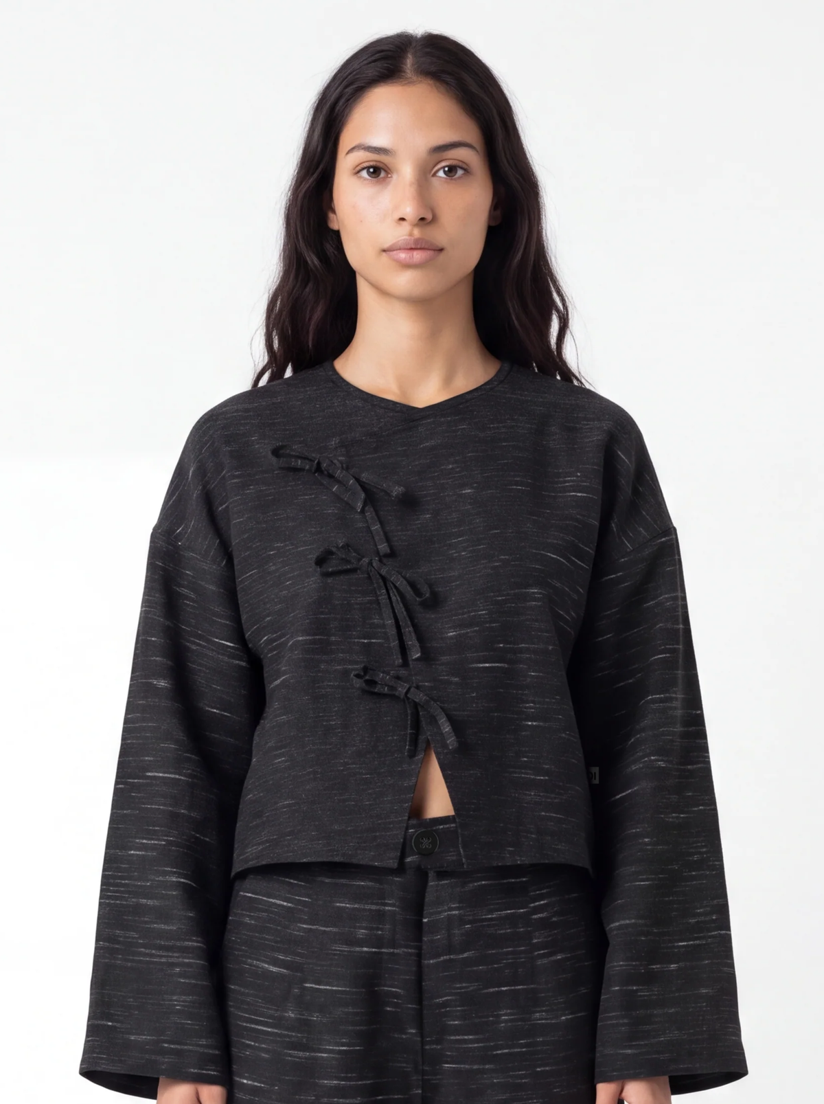 Cape Shirt – Dia Fit – Black Linen