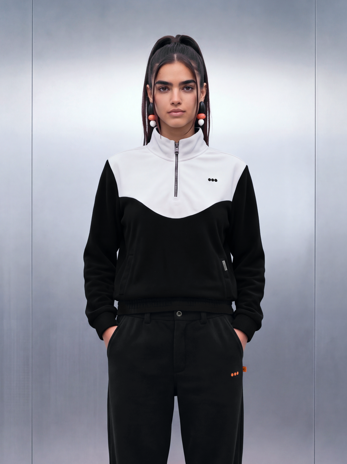 Merino Quarter Zipper – Squid White