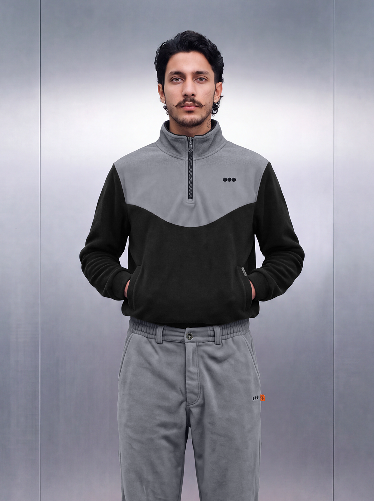 Merino Quarter Zipper – Rhino Grey