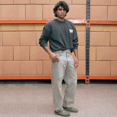 Tinted Grey Baggy Jeans