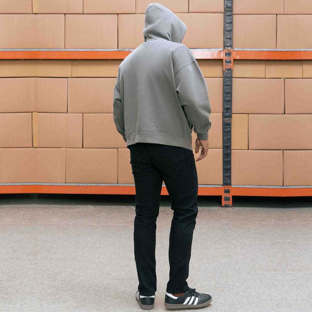 Vintage Grey Zipper Hoodie