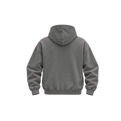 Vintage Grey Zipper Hoodie