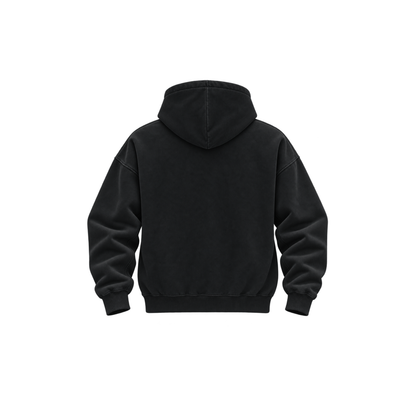 Women's Vintage Black Zipper Hoodie