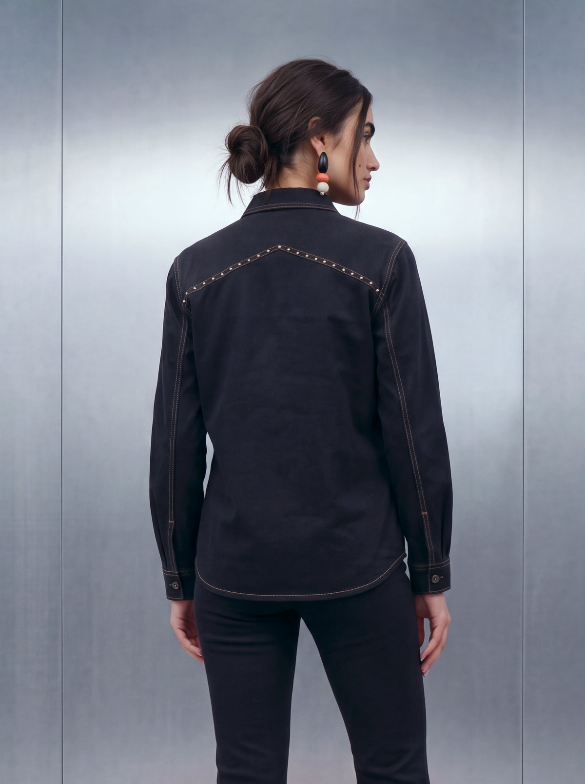 March Cowboy Shacket – Black Dyed