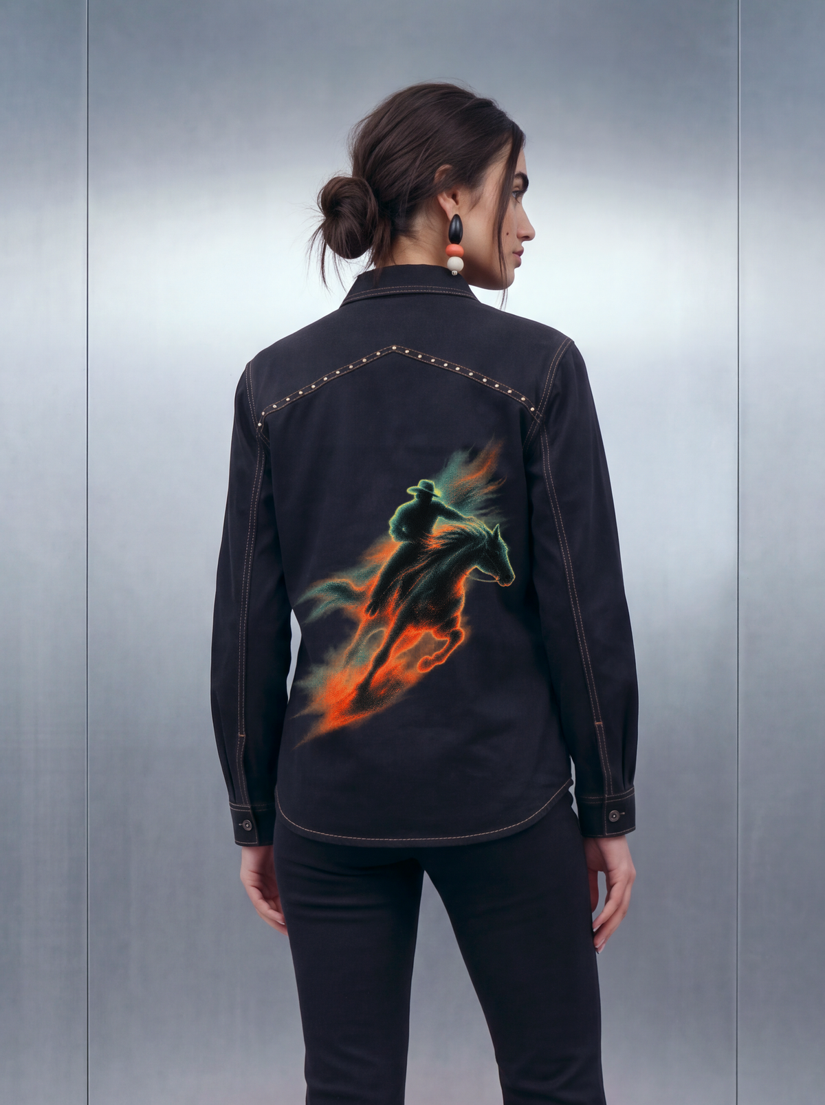 March Cowboy Shacket – Black Dyed