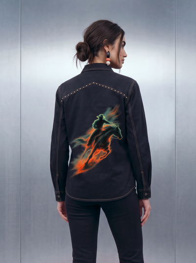 March Cowboy Shacket – Black Dyed