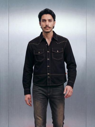 March Cowboy Shacket – Black Dyed