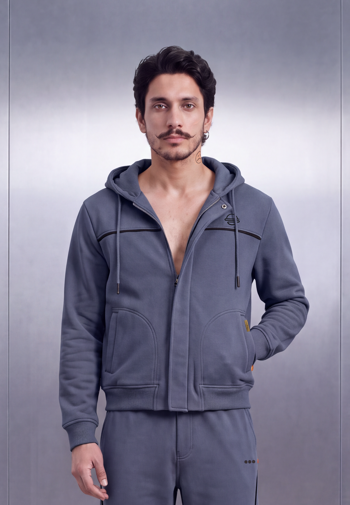Jackie  – Marine Blue Hoodie Jacket