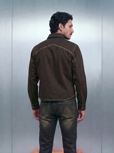 March Cowboy Shacket – Brown Dyed