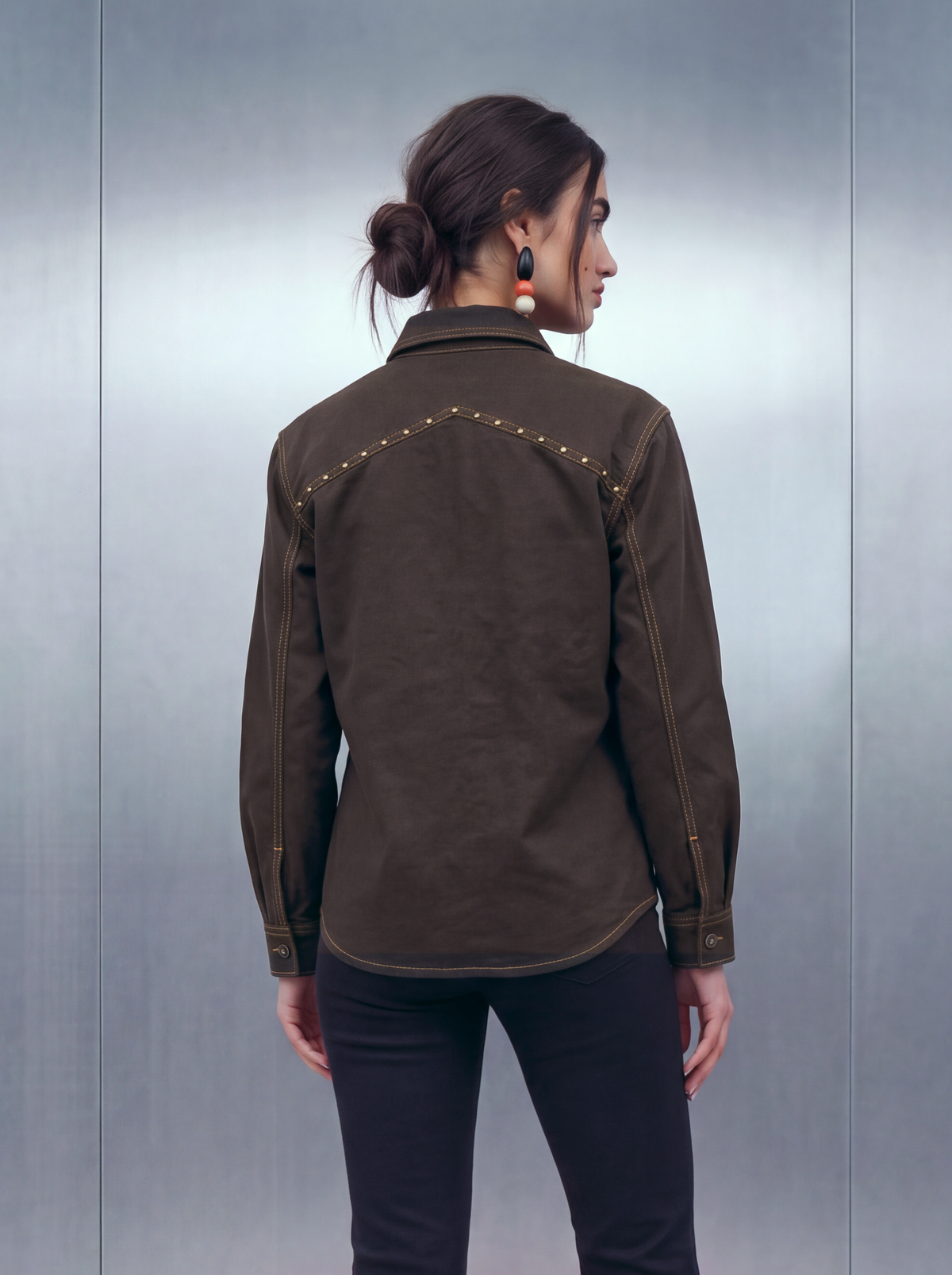 March Cowboy Shacket – Brown Dyed
