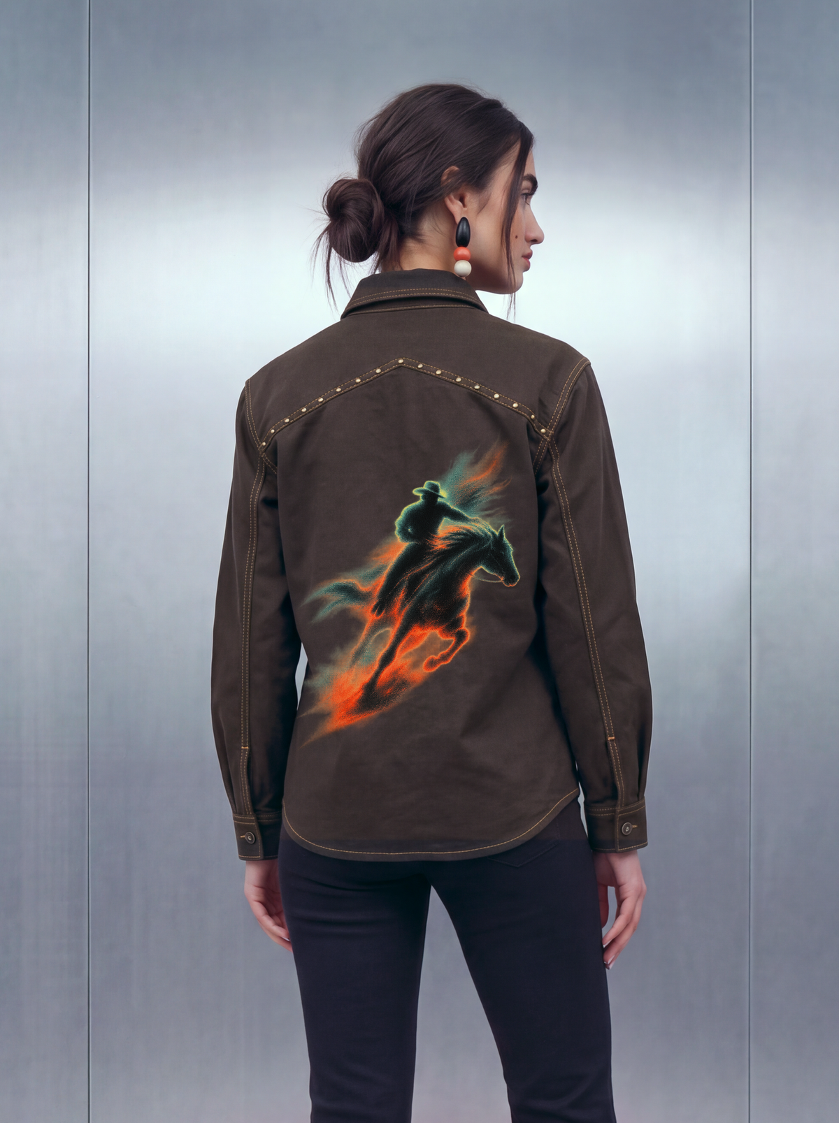March Cowboy Shacket – Brown Dyed