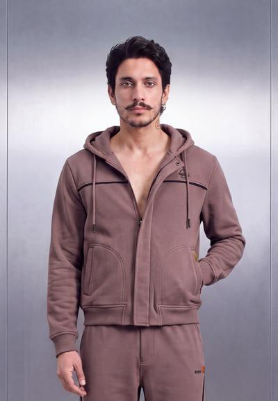 Jackie – Beet Brown Hoodie Jacket