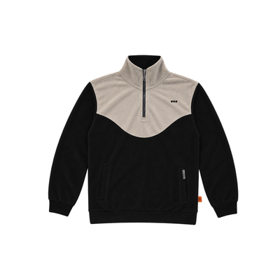 Merino Quarter Zipper – Caviar Cream