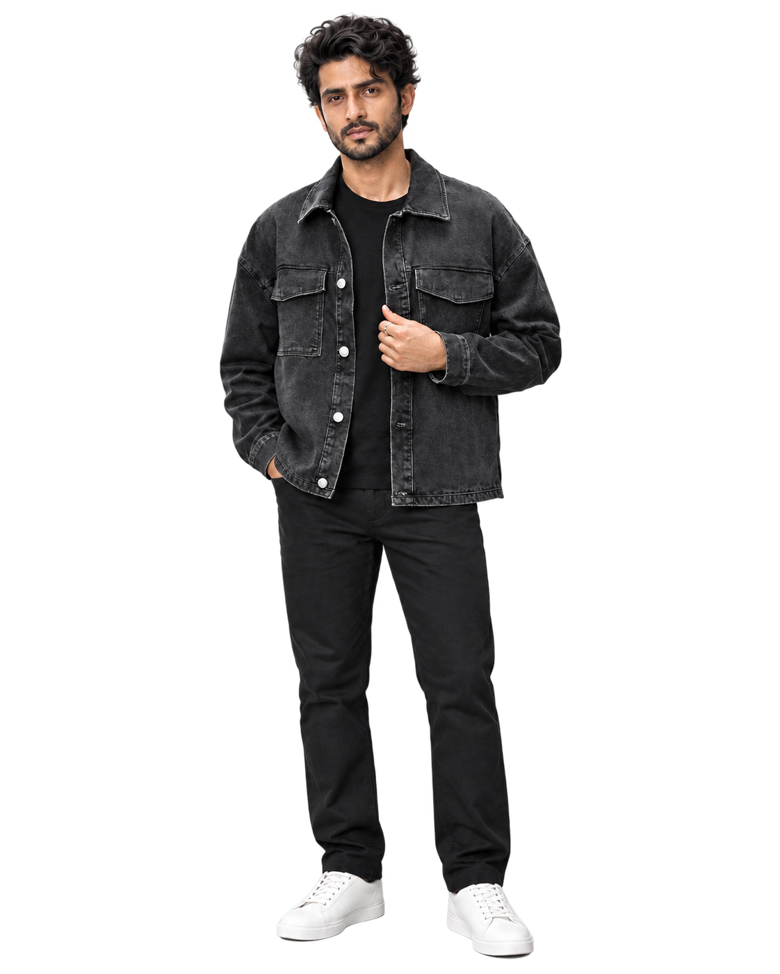 Oversized Charcoal Denim Shacket