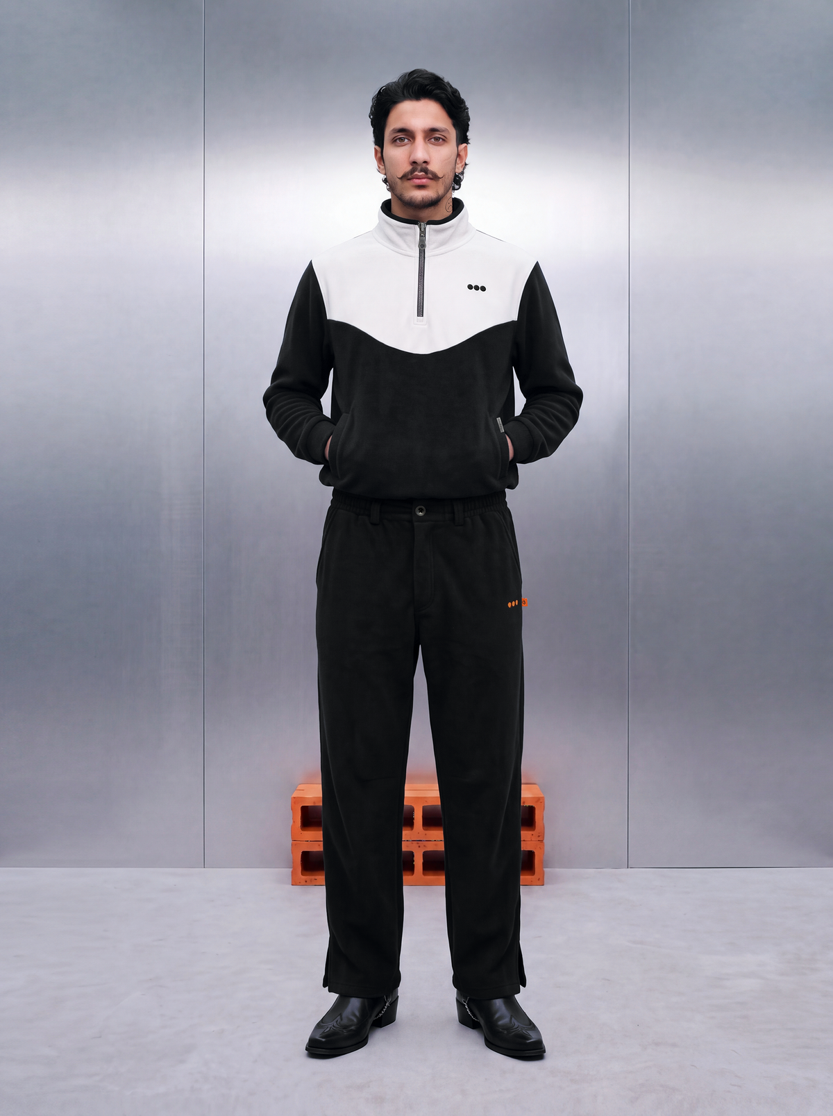 Merino Quarter Zipper – Squid White