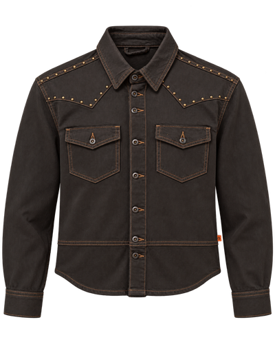March Cowboy Shacket – Brown Dyed