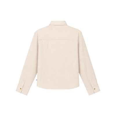 March Fit – Uni Crop Full Sleeves Shirt – Beige Linen