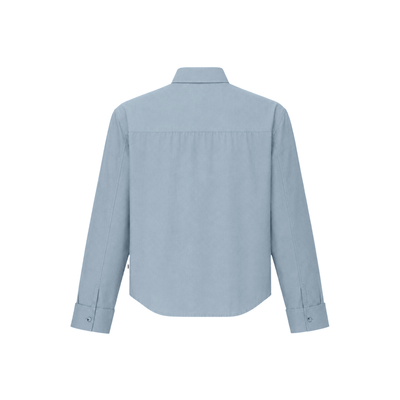 March Fit – Uni Crop Full Sleeves Shirt – Blue Polo