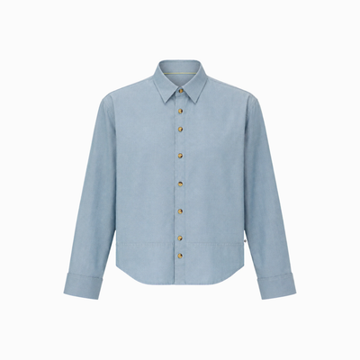 March Fit – Uni Crop Full Sleeves Shirt – Blue Polo