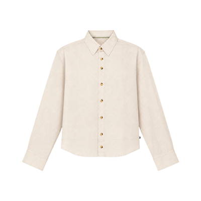 March Fit – Uni Crop Full Sleeves Shirt – Beige Linen