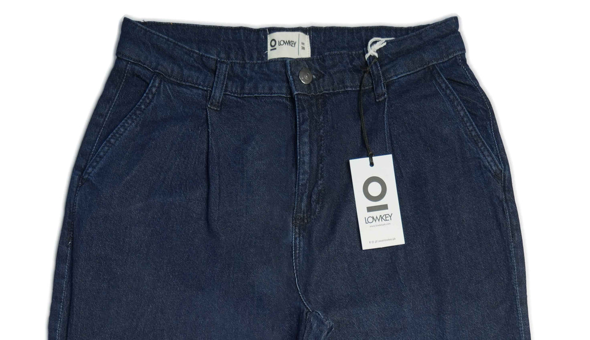 Blue Tencel Blend Baggy Pant