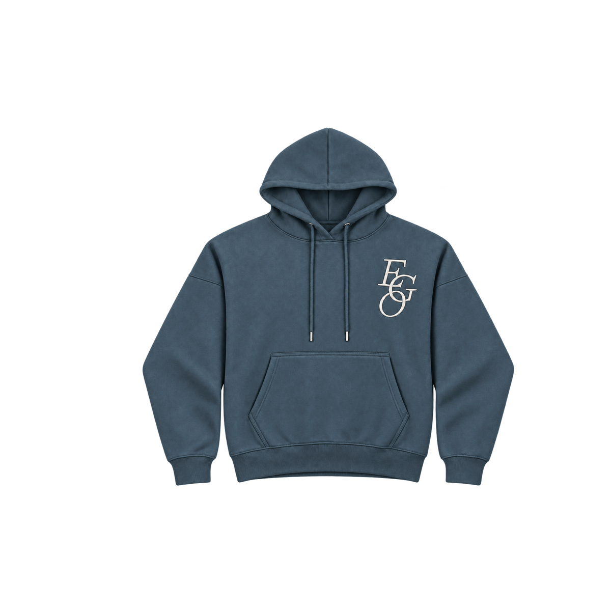Dark Teal EGO Drop-Shoulder Hoodie