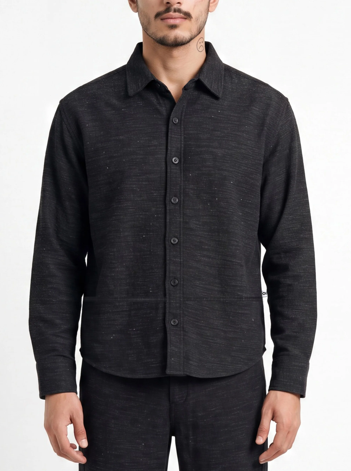 March Fit – Uni Crop Full Sleeves Shirt – Black Linen