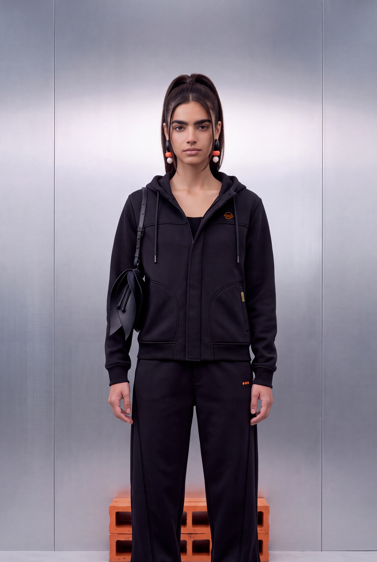 Jackie – Beetle Black Hoodie Jacket