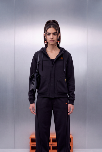 Jackie – Beetle Black Hoodie Jacket
