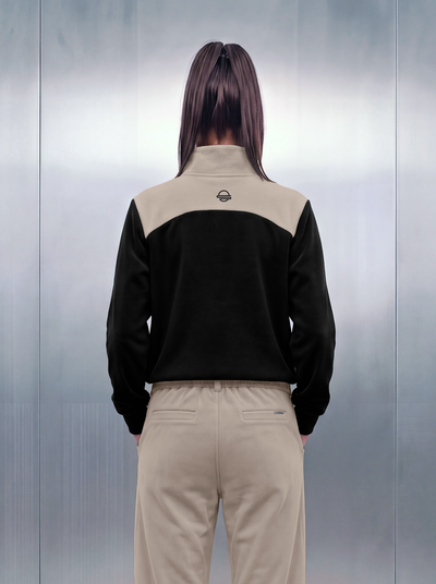 Merino Quarter Zipper – Caviar Cream
