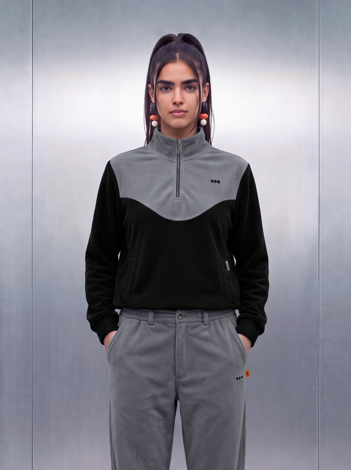 Merino Quarter Zipper – Rhino Grey
