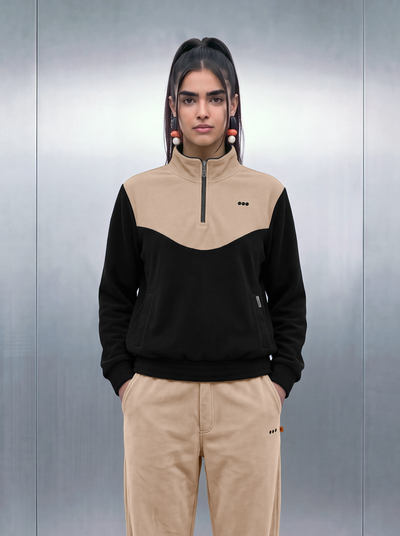 Merino Quarter Zipper – Fox Beige