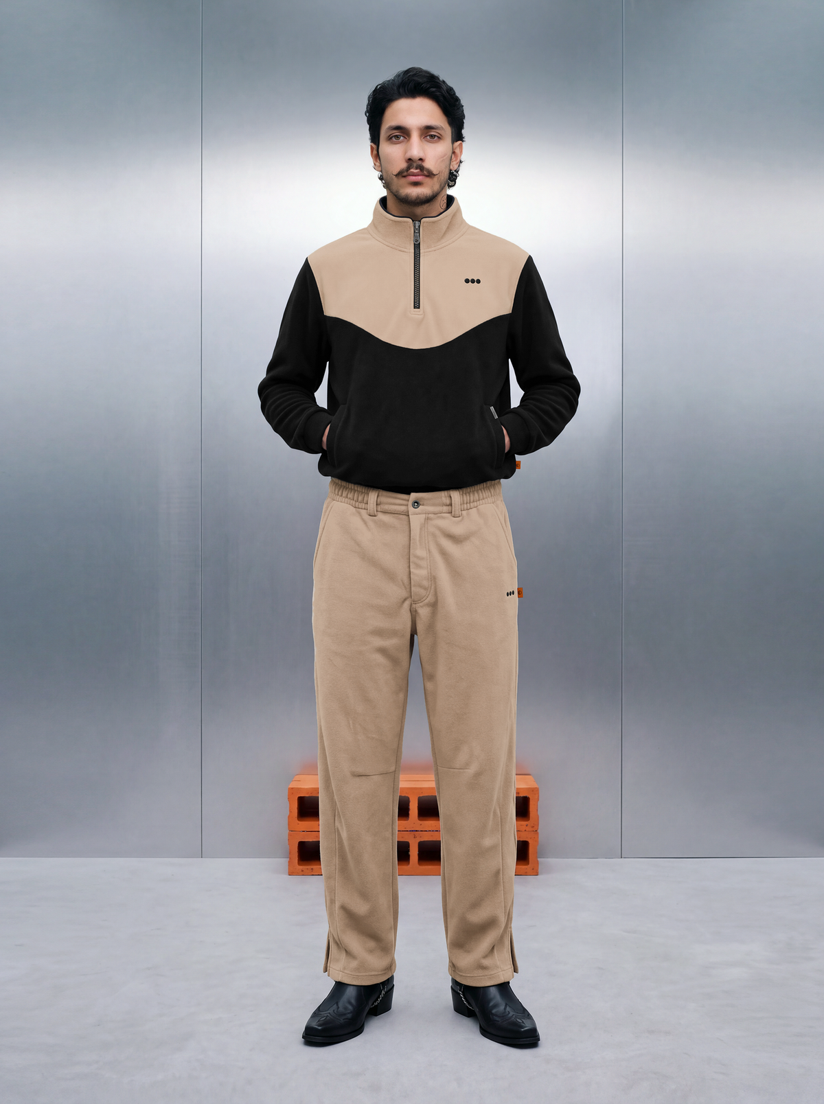 Merino Quarter Zipper – Fox Beige