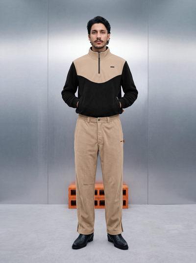 Merino Quarter Zipper – Fox Beige