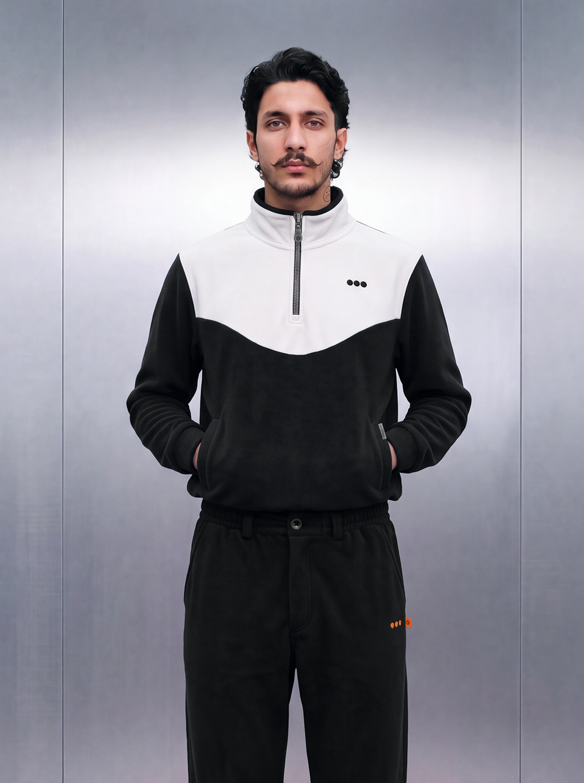 Merino Quarter Zipper – Squid White