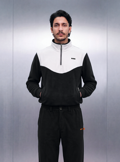 Merino Quarter Zipper – Squid White