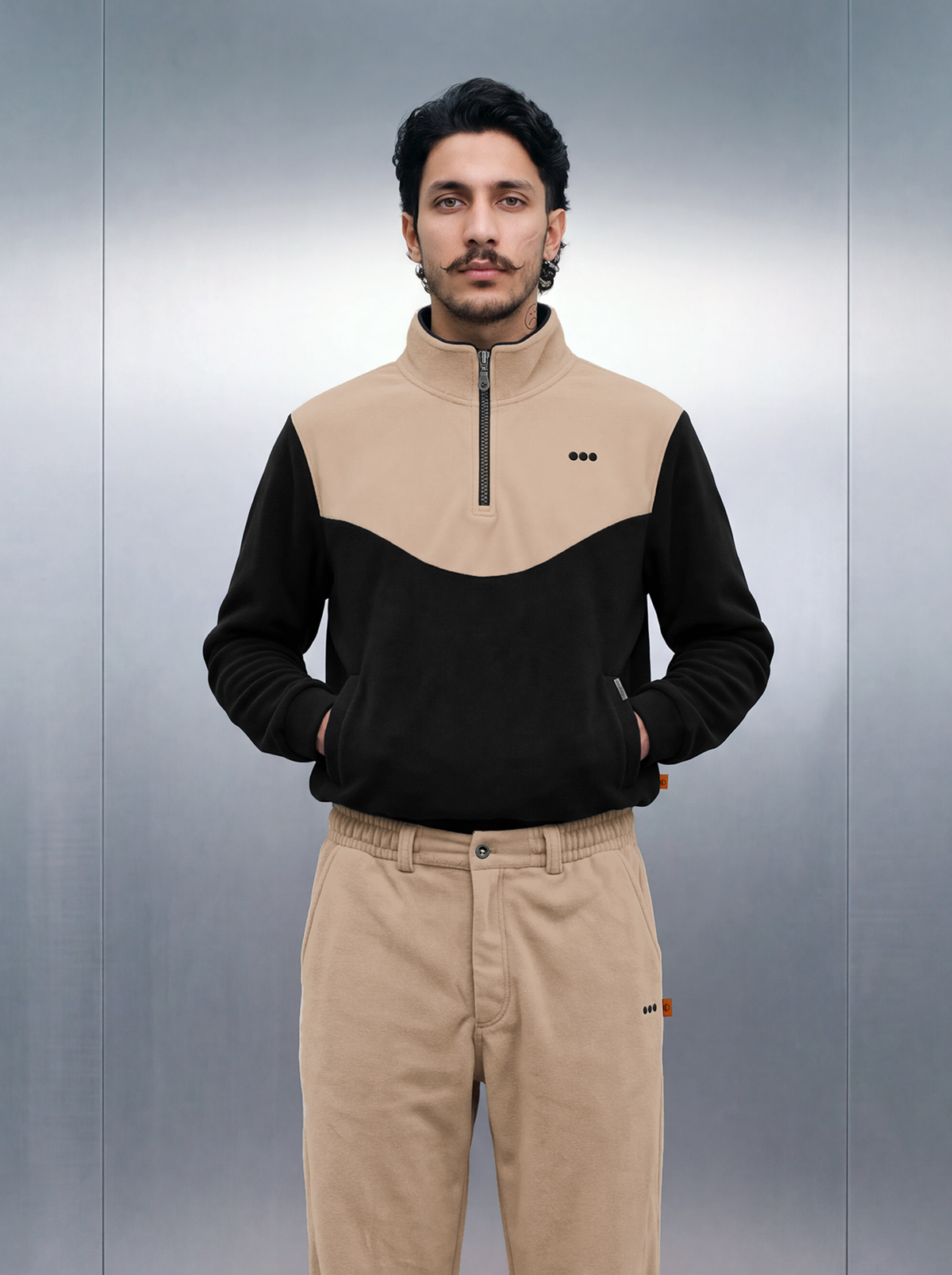 Merino Quarter Zipper – Fox Beige