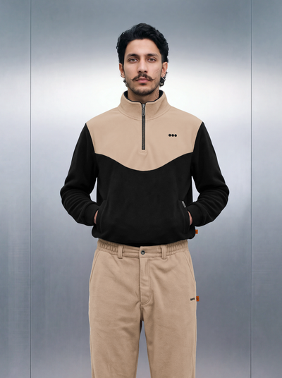 Merino Quarter Zipper – Fox Beige