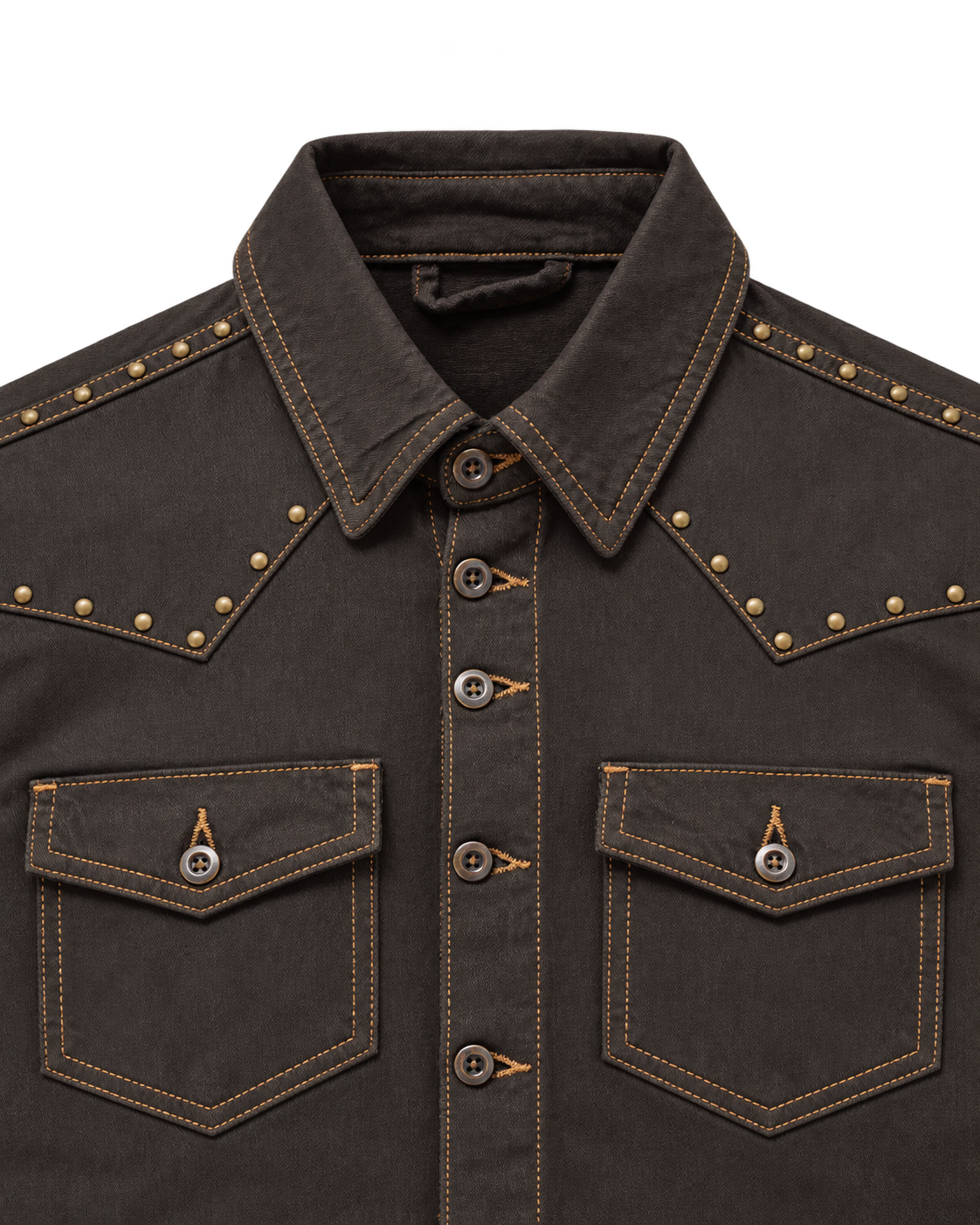 March Cowboy Shacket – Brown Dyed