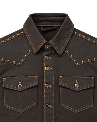 March Cowboy Shacket – Brown Dyed