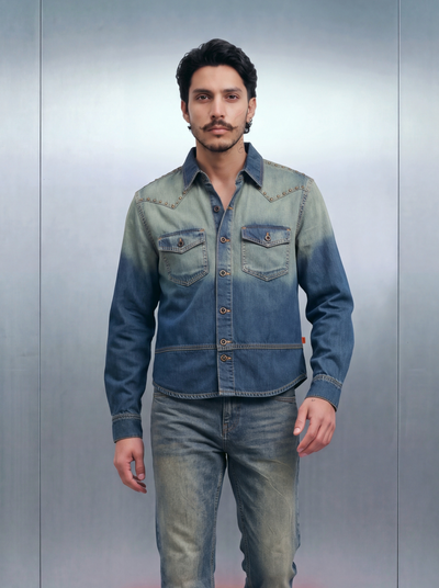 March Cowboy Shacket – Vintage Ombre