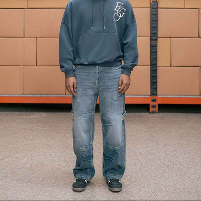 Embroidered Baggy Jeans