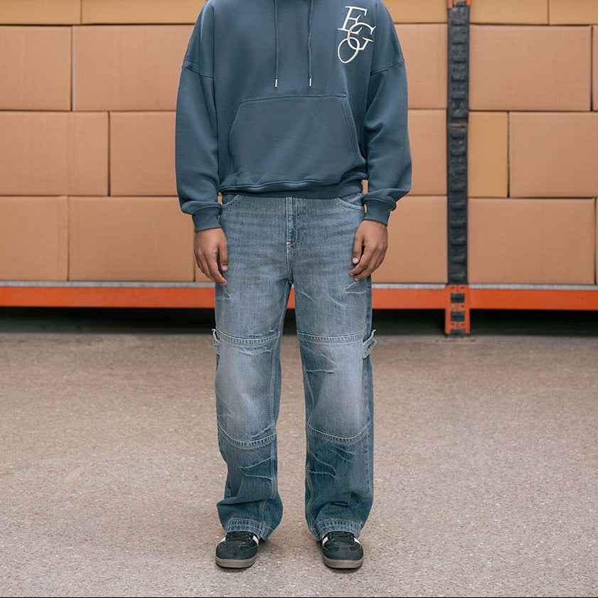 Embroidered Baggy Jeans